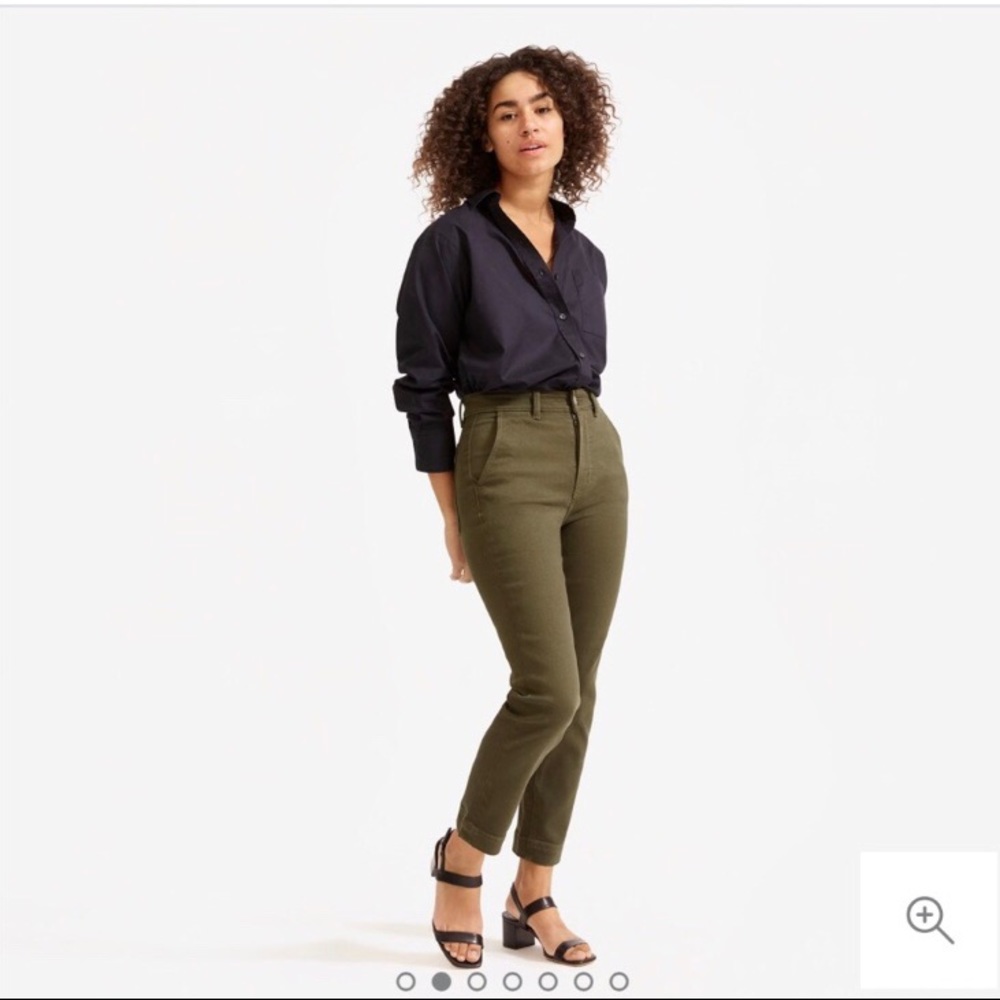 Everlane Slim Leg Crop Pant Lunar Green